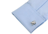 Silver Skeleton Copper Skull Cuff Links