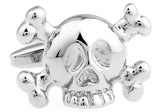 Silver Skeleton Copper Skull Cuff Links