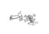 Silver Skeleton Copper Skull Cuff Links