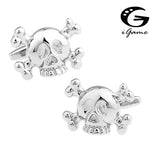 Silver Skeleton Copper Skull Cuff Links