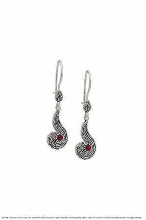 Silver Drop Filigree Lady Earrings