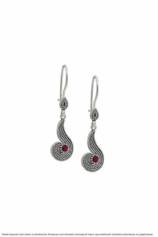 Silver Drop Filigree Lady Earrings