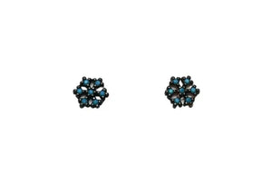 925 Silver Earring HEXAGONAL pink turquoise