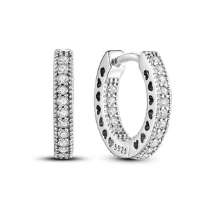 925 Silver Pave Heart Earrings for Women Wedding Party Gift