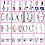 925 Silver Pave Heart Earrings for Women Wedding Party Gift