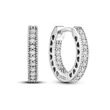 925 Silver Pave Heart Earrings for Women Wedding Party Gift