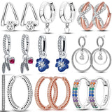 925 Silver Pave Heart Earrings for Women Wedding Party Gift