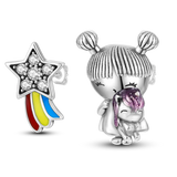 925 Sterling Silver Heart Shell Daisy Moon Earrings