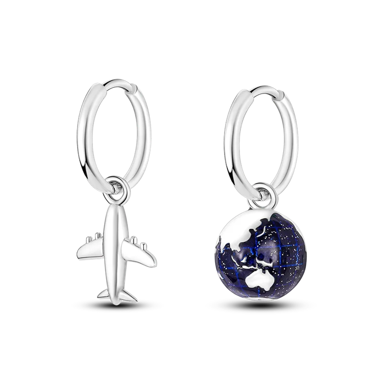 925 Sterling Silver Heart Shell Daisy Moon Earrings