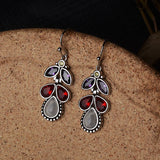 Silver Moonstone Water Droplets Pear Earrings