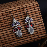 Silver Moonstone Water Droplets Pear Earrings