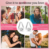 925 Silver Big Heart CZ Round Hoop Earrings for Women