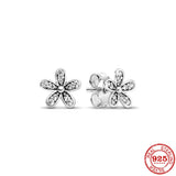 925 Sterling Silver Flower Life Tree Hoop Earrings for Women - Silver Earring