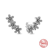 925 Sterling Silver Flower Life Tree Hoop Earrings for Women - Silver Earring