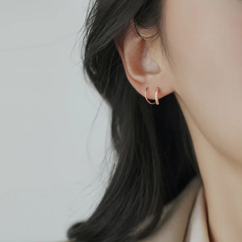 925 Silver Stud Earrings Women's Delicate Jewelry