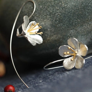 S925 Silver Flower Earrings Women's Jewelry Accessories