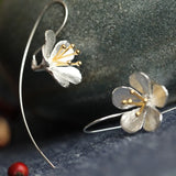 S925 Silver Flower Earrings Women's Jewelry Accessories