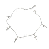 Sterling Silver Cross Anklet for Women Girls