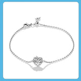 925 Silver Star Beaded Chain Link Bracelet for Women