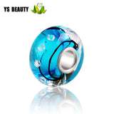 925 Silver Bracelet Bead with Zircon Diamond Glass Bead