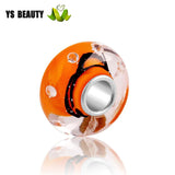 925 Silver Bracelet Bead with Zircon Diamond Glass Bead