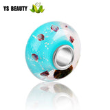 925 Silver Bracelet Bead with Zircon Diamond Glass Bead