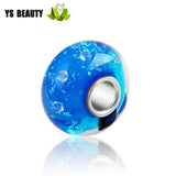 925 Silver Bracelet Bead with Zircon Diamond Glass Bead