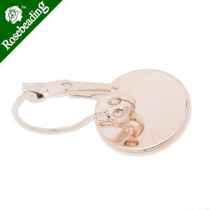 Silver French Lever Back Earrings Base, Rose Plated, 50pcs/pkg