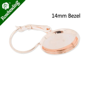 Silver French Lever Back Earrings Base, Rose Plated, 50pcs/pkg