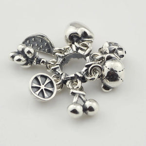 Silver Fruit Bear Foundation String Beads for Bracelet Jewelry