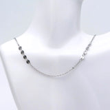 Rhodium Plated Geometric Cable Chain with Round Disc 4mm