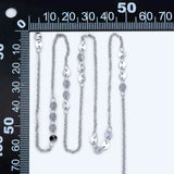 Rhodium Plated Geometric Cable Chain with Round Disc 4mm