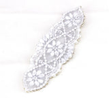 Silver Beaded Applique Rhinestone Bridal Belt Crystal Diamond Iron On Motif