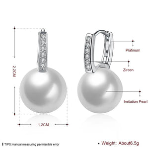 12mm Pearl Hoop Earrings for Women Wedding Party Jewelry