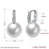 12mm Pearl Hoop Earrings for Women Wedding Party Jewelry