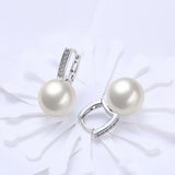12mm Pearl Hoop Earrings for Women Wedding Party Jewelry