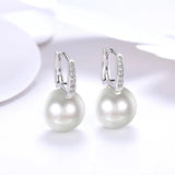 12mm Pearl Hoop Earrings for Women Wedding Party Jewelry