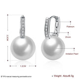 12mm Pearl Hoop Earrings for Women Wedding Party Jewelry