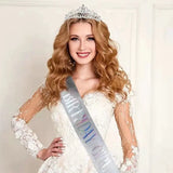 Silver Crystal Crowns Bride Tiara Queen for Wedding Crown Headpiece