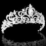 Silver Crystal Crowns Bride Tiara Queen for Wedding Crown Headpiece
