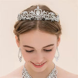 Silver Crystal Crowns Bride Tiara Queen for Wedding Crown Headpiece