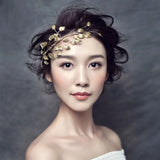 Silver Leaf Wedding Headband Tiara For Women Bride Queen Party