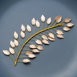 Silver Leaf Wedding Headband Tiara For Women Bride Queen Party