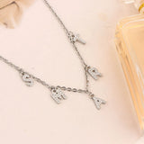 Silver Personalized Name Pendant Necklace Alpahbet Birthday Gift Valentiens Euro