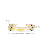 Silver Rose Cuff Bracelet Engraved Words Adjustable Open Bangle