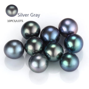 10pc Silver Gray AA Loose Pearls, Freshwater Oyster Pearls