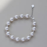 Silver Gray Pearl Bracelet For Women Beaded Bracelet Jewelry