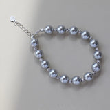 Silver Gray Pearl Bracelet For Women Beaded Bracelet Jewelry