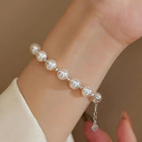 Silver Gray Pearl Bracelet For Women Beaded Bracelet Jewelry