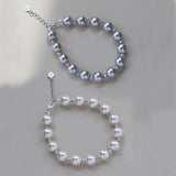 Silver Gray Pearl Bracelet For Women Beaded Bracelet Jewelry